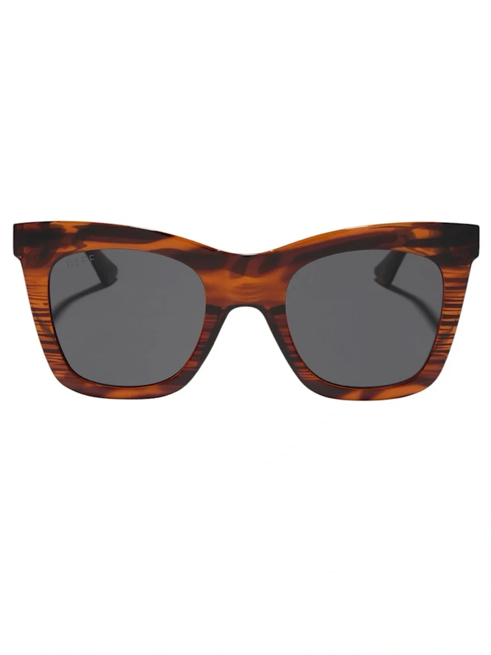 DIFF Talia Sunglasses Mahogany Tortoise Frame Dark Grey Lens Oversized NWT